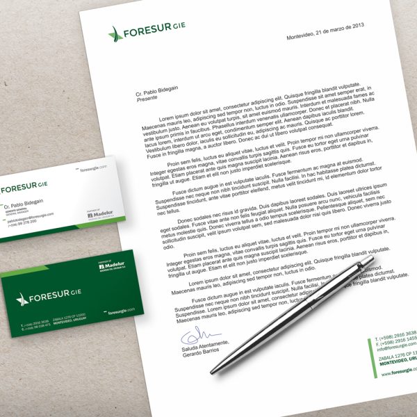 Tarjetas y hoja membretada